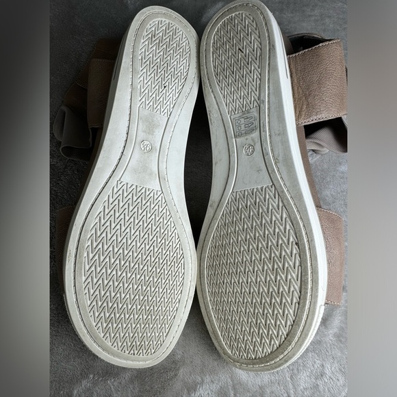 Eileen Fisher 9.5 Spree Sport Quartz Leather Ankle Sandals Platform‎ Shoe Tan - Picture 8 of 9